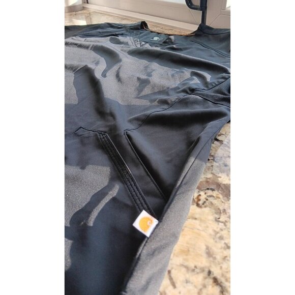 Large CARHARTT Force Black Modern Fit Twill Scrub Top C12106 Womens - Picture 8 of 14